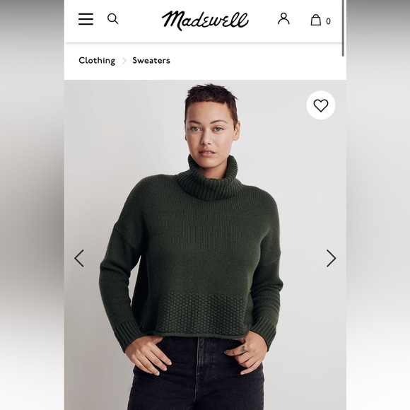 Madewell Green Sadler Turtleneck Sweater - Picture 3 of 9